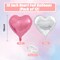 Pink & Silver Heart Balloons – 18-Inch Pearl Pink and Silver Foil Balloons (12PCS)